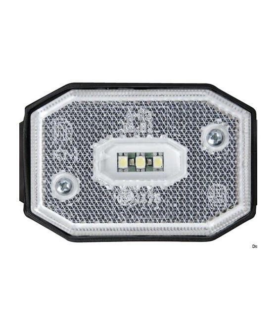 FANALE INGOMBRO LATERALE LED CATADIOTTRO BIANCO 12/36V (CAVO 2×0,75 – CM. 40)